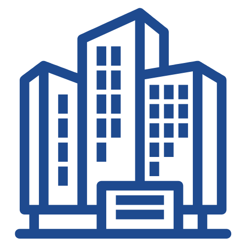 Icon für Gewerbeimmobilien – Bürogebäude Icon eines Bürogebäudes als Symbol für Gewerbeimmobilien
